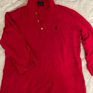 Ralph Lauren 3/4 sleeve red polo